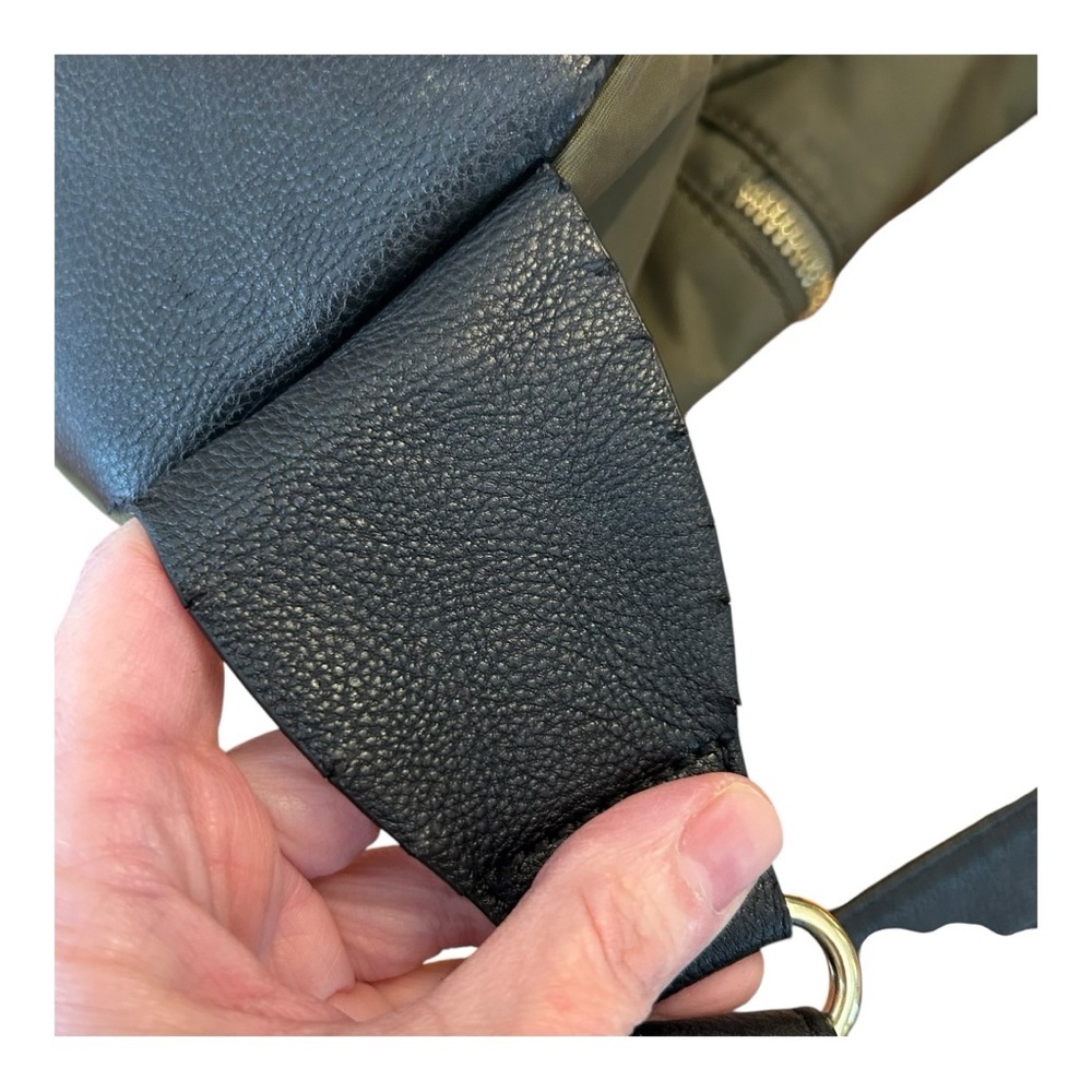 Steve Madden Nylon and Faux Leather Trim Spencer Backpack in Olive Green & Black - Picture 8 of 15
